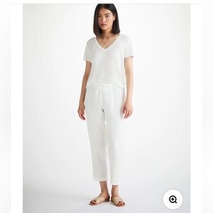 Derek Rose London Vienna linen drawstring pants